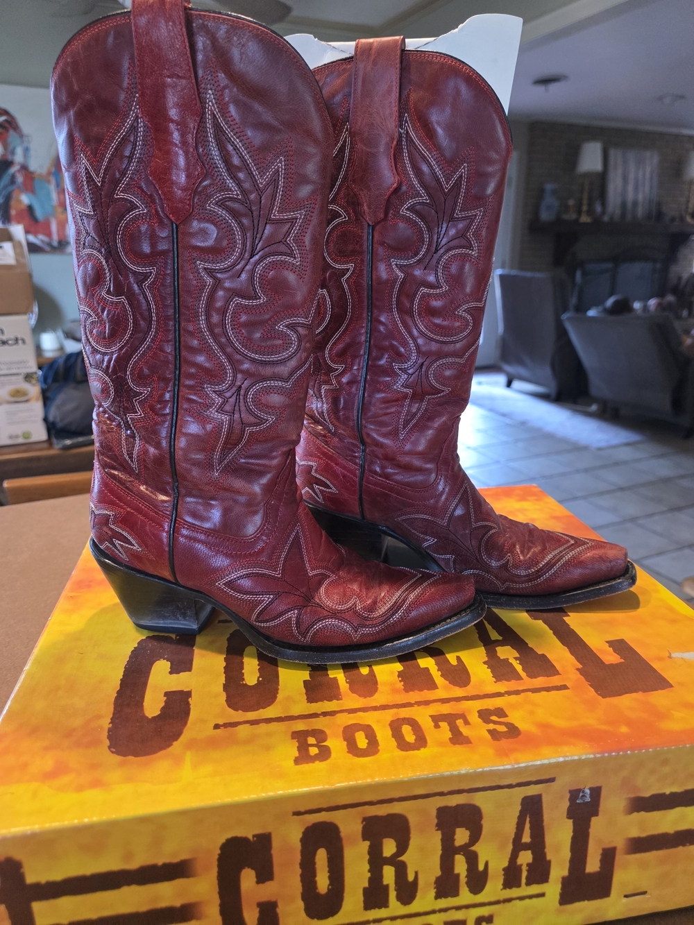 Corral Women's Red Leather Western Cowboy Boots